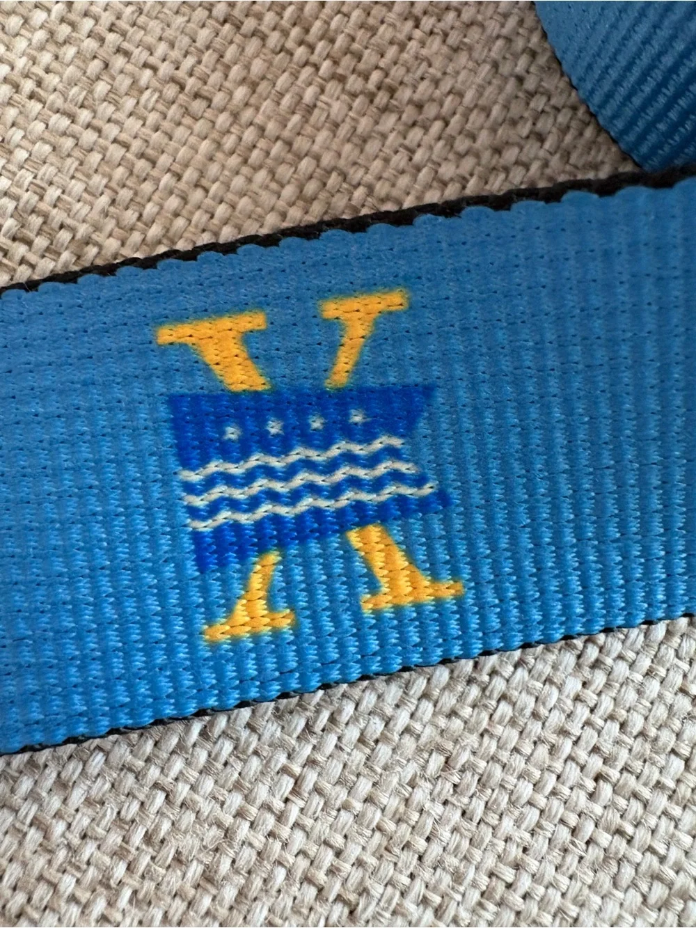 Thomas Bates Nautical D-Ring Web Belt Blue Burgee Flags Made in USA